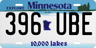 MN license plate 396UBE