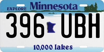 MN license plate 396UBH