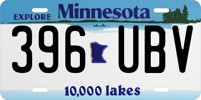 MN license plate 396UBV