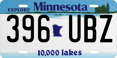 MN license plate 396UBZ