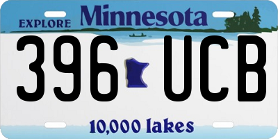 MN license plate 396UCB