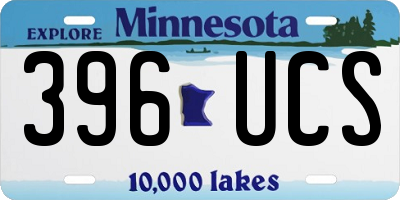 MN license plate 396UCS