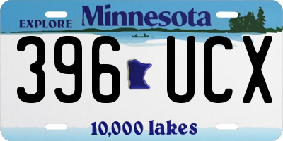 MN license plate 396UCX