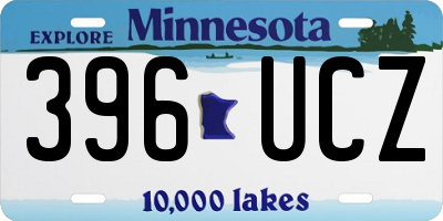 MN license plate 396UCZ