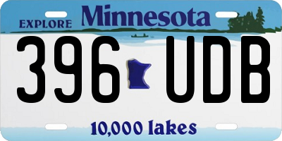 MN license plate 396UDB