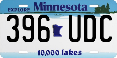 MN license plate 396UDC