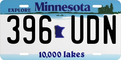 MN license plate 396UDN