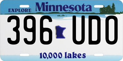 MN license plate 396UDO
