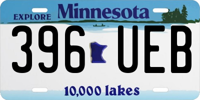 MN license plate 396UEB