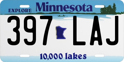 MN license plate 397LAJ