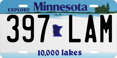 MN license plate 397LAM