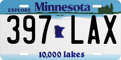 MN license plate 397LAX