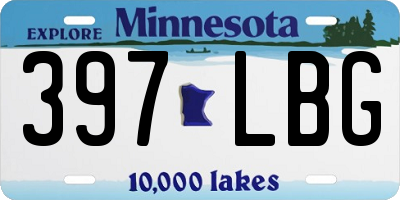 MN license plate 397LBG