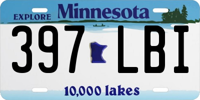 MN license plate 397LBI
