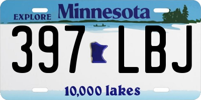 MN license plate 397LBJ