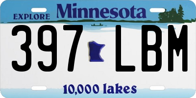 MN license plate 397LBM