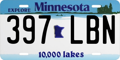 MN license plate 397LBN