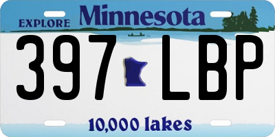 MN license plate 397LBP