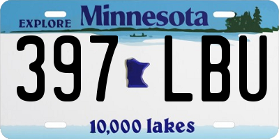MN license plate 397LBU