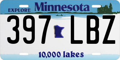 MN license plate 397LBZ