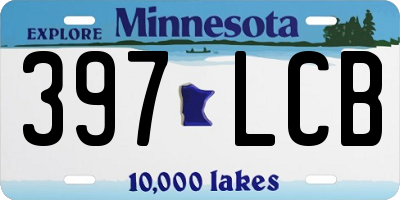 MN license plate 397LCB