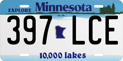 MN license plate 397LCE