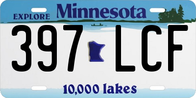 MN license plate 397LCF