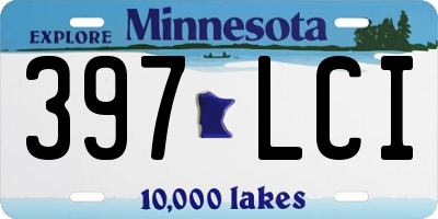 MN license plate 397LCI