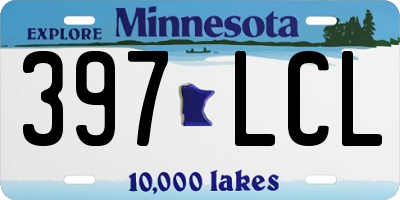 MN license plate 397LCL