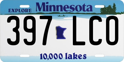 MN license plate 397LCO