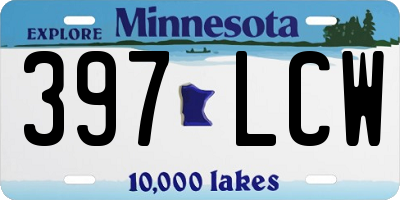 MN license plate 397LCW