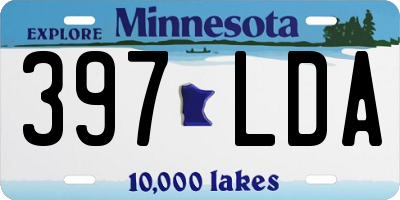 MN license plate 397LDA