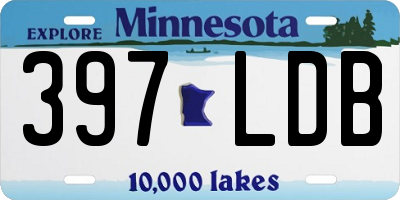 MN license plate 397LDB