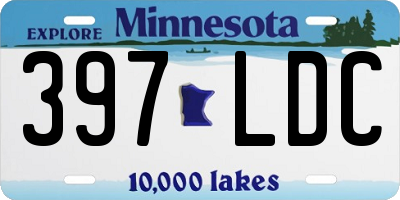 MN license plate 397LDC