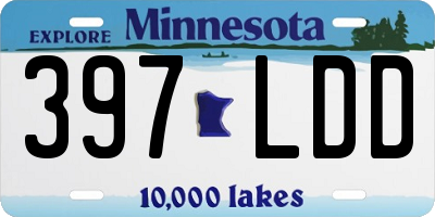 MN license plate 397LDD