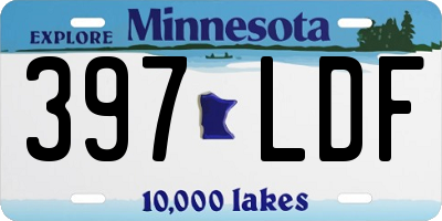 MN license plate 397LDF