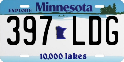 MN license plate 397LDG