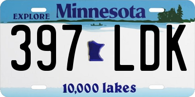 MN license plate 397LDK