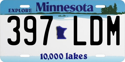 MN license plate 397LDM