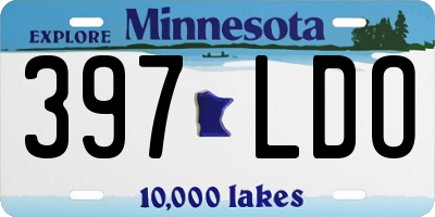 MN license plate 397LDO