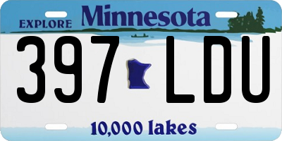 MN license plate 397LDU