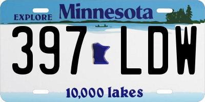 MN license plate 397LDW