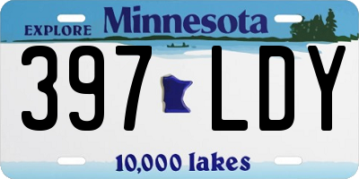 MN license plate 397LDY