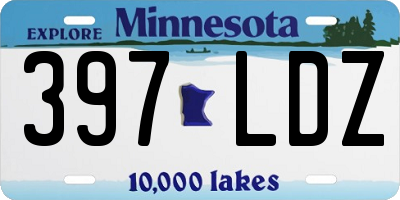 MN license plate 397LDZ