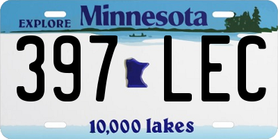 MN license plate 397LEC
