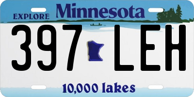 MN license plate 397LEH