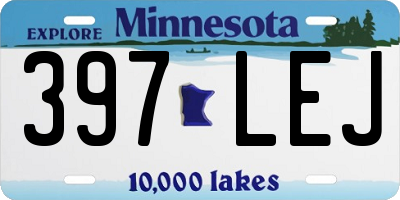 MN license plate 397LEJ