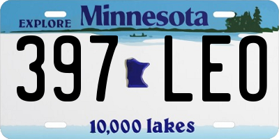 MN license plate 397LEO