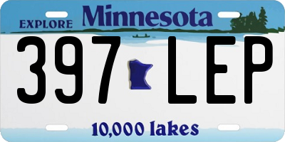 MN license plate 397LEP