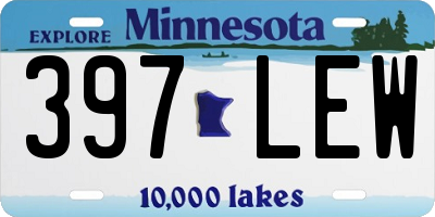 MN license plate 397LEW